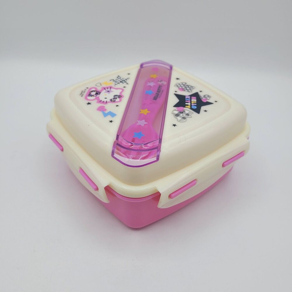 Sanrio Hello Kitty Lunch Box Container W/ Spoon Fork 2009 - Picture 4 of 8